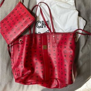 Red large MCM Liz Reversible Tote